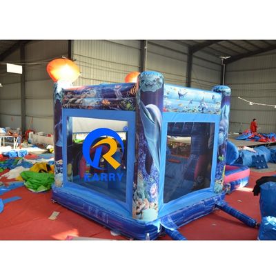 Πυροβόλο υπόγειο πάρκο νερού με διαφάνεια Unisex Blue Mermaid Bounce House και Big Pool