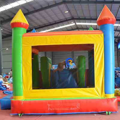 Προσαρμοσμένο χρώμα εμπορικής ποιότητας PVC Rainbow Inflatable Bounce House με Slide Combo