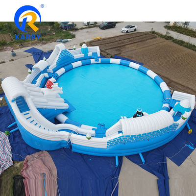 Εσωτερικό Custom Inflatable κινητό πάρκο νερού με υπερμεγέθη πισίνα Αστείο Θέμα Αρκούδα