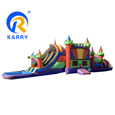 KR-OBS-904-2 Πνευματώδης εμπόδιο bouncer Slide Combo για παιχνίδι διασκέδασης πάρκο