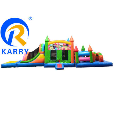 KR-OBS-904-2 Πνευματώδης εμπόδιο bouncer Slide Combo για παιχνίδι διασκέδασης πάρκο