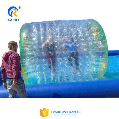 Χρωματιστά TPU Zorb μπάλες νερού ρολάρια φουσκωτά διασκεδαστικά ρολάρια παιχνίδια για ενήλικες και παιδιά