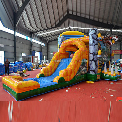 Χαρακτηριστικά PORTABLE φουσκωτή ζούγκλα Dino Bouncer House με διαφάνεια και Unisex σχεδιασμό