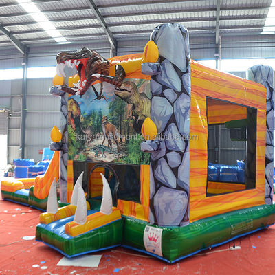 Χαρακτηριστικά PORTABLE φουσκωτή ζούγκλα Dino Bouncer House με διαφάνεια και Unisex σχεδιασμό