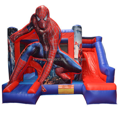 Εντός και έξω διασκέδαση Spiderman Θέμα Πυροβόλο Πύροπολο Κάστρο με διαδρόμιο