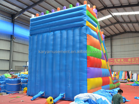 19ft Wide 2-Lane Inflatable Building Block Wet and Dry Slide για παιδιά Πάρκο Πάρτι Εξωτερικό