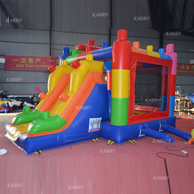 Προσαρμόστε αποδεκτό MiNi Bounce House Κτίριο μπλοκ Πνευματώδες κάστρο με διαφάνεια