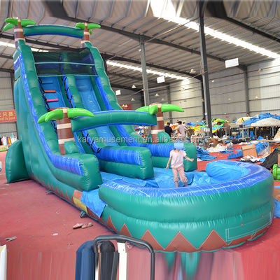 29ft Tropical Jump Water Slide πισίνα Εμπορική πίσω αυλή Μεγάλο παλμό υδάτινο διαδρόμιο με πισίνα
