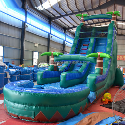 29ft Tropical Jump Water Slide πισίνα Εμπορική πίσω αυλή Μεγάλο παλμό υδάτινο διαδρόμιο με πισίνα