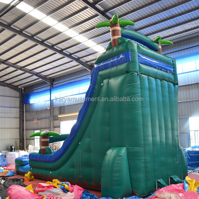 29ft Tropical Jump Water Slide πισίνα Εμπορική πίσω αυλή Μεγάλο παλμό υδάτινο διαδρόμιο με πισίνα