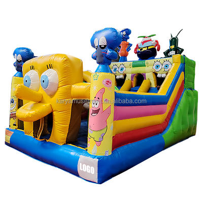Προσαρμοσμένο χρώμα φουσκωτό SpongeBob Παρκ Θέμα Bouncy Castle για ενήλικες διασκέδαση City Party