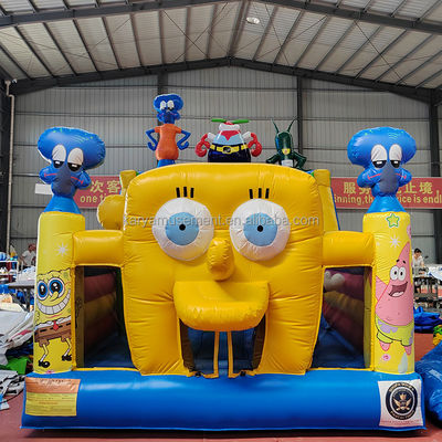 Προσαρμοσμένο χρώμα φουσκωτό SpongeBob Παρκ Θέμα Bouncy Castle για ενήλικες διασκέδαση City Party