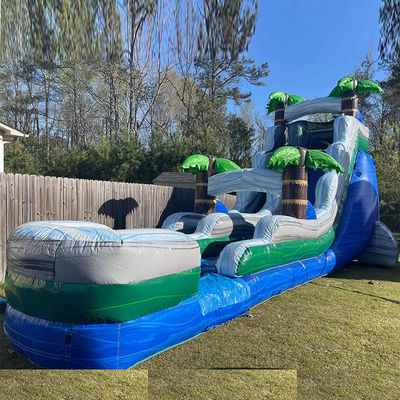 Ενηλίκων μεγέθους φουσκωτά Jumper PVC φουσκωτά Air Jumping Slides Combo με Splash Pool