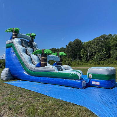 Ενηλίκων μεγέθους φουσκωτά Jumper PVC φουσκωτά Air Jumping Slides Combo με Splash Pool