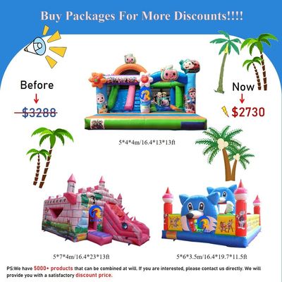 0.55 χιλιοστών PVC βινυλίκι κουρέλια φουσκωτό Combo Castle Slide για τα παιδιά στο πάρκο διασκέδασης