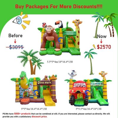 0.55 χιλιοστών PVC βινυλίκι κουρέλια φουσκωτό Combo Castle Slide για τα παιδιά στο πάρκο διασκέδασης