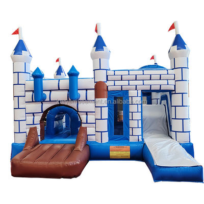 Εμπορικό PVC Combo Bouncy Castle με διαφάνεια Unisex Μπλε και Λευκό Castle Playground