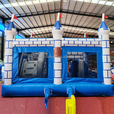 Εμπορικό PVC Combo Bouncy Castle με διαφάνεια Unisex Μπλε και Λευκό Castle Playground