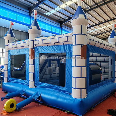 Εμπορικό PVC Combo Bouncy Castle με διαφάνεια Unisex Μπλε και Λευκό Castle Playground