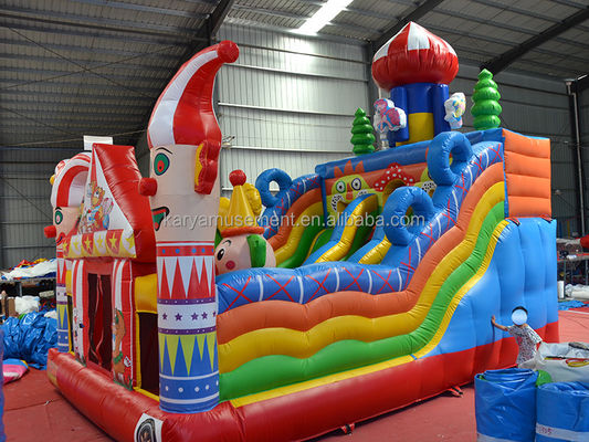 14 Χρόνια ανερχόμενα Unisex Τελευταίο PVC φουσκωτό τσίρκο Κάστρο με Slip N Slide Διασκεδαστικό πάρτι της πόλης