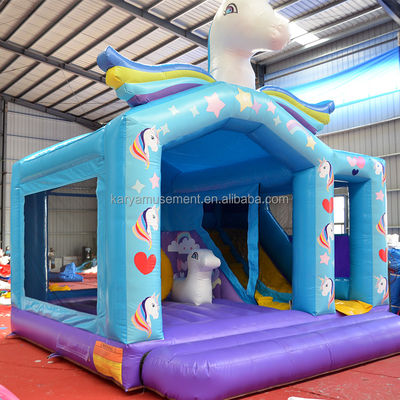 Unisex PVC Εξαιρετικό Rainbow Unicorn Inflatable Bouncer Jumping Castle για παιδική χαρά