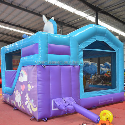 Unisex PVC Εξαιρετικό Rainbow Unicorn Inflatable Bouncer Jumping Castle για παιδική χαρά