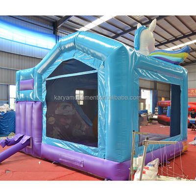 Unisex PVC Εξαιρετικό Rainbow Unicorn Inflatable Bouncer Jumping Castle για παιδική χαρά