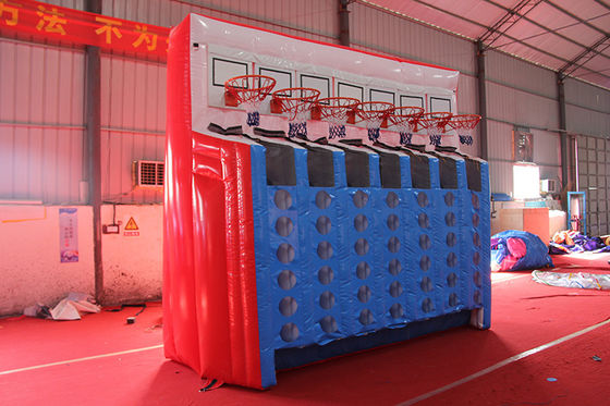 Ανθεκτικό εμπορικό PVC φουσκωτό μπάσκετ Connect 4 Sport Game με αναπνευστήρα