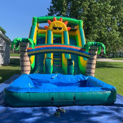 Εξωτερικό Aqua Fun Εμπορικό PVC Θέμα ήλιου Πυροβόλο υδρόδρομο με διπλή λεωφόρο πισίνα