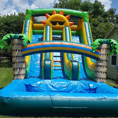 Εξωτερικό Aqua Fun Εμπορικό PVC Θέμα ήλιου Πυροβόλο υδρόδρομο με διπλή λεωφόρο πισίνα