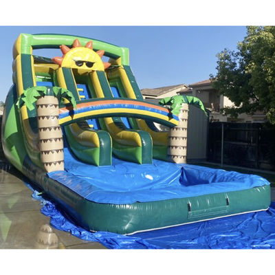 Εξωτερικό Aqua Fun Εμπορικό PVC Θέμα ήλιου Πυροβόλο υδρόδρομο με διπλή λεωφόρο πισίνα
