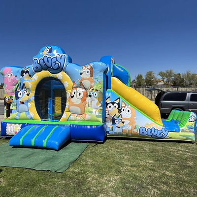 Εμπορικό πάρτι ενοικίαση PVC Bluey Cartoon Bounce Jumping House Κάστρο με διαδρόμιο
