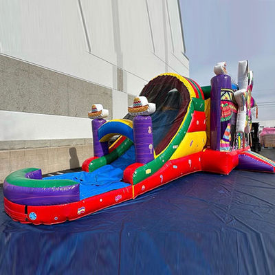 Μεταφορά Θάλασσα Εμπορικό PVC Rainbow Big Star Red Bounce House Πνευματώδες με διαδρόμιο