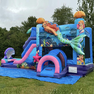 Παιδιά Bouncy Castle Θέμα γοργόνας φουσκωτό Bounce House με διαφάνεια προσαρμοσμένο χρώμα