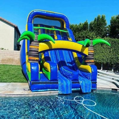 Επιχειρηματικά φουσκωτά παιχνίδια PVC Palm Tree Trunk Water Slide για προώθηση εμπορικών εκδηλώσεων