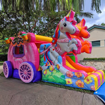 Δρόμος αποστολής Θάλασσα Αεροπορική Express Rainbow Unicorn Inflatable Bouncy Bouncer με Slide