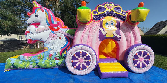 Δρόμος αποστολής Θάλασσα Αεροπορική Express Rainbow Unicorn Inflatable Bouncy Bouncer με Slide