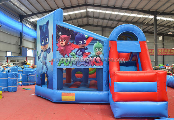 Εμπορική ποιότητα PVC Tarpaulin Mini Super man Κόκκινο φουσκωτό αναπηρικό σπίτι με διαδρόμιο