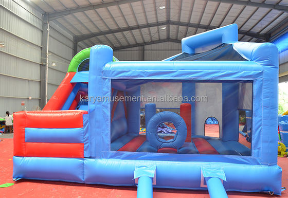Εμπορική ποιότητα PVC Tarpaulin Mini Super man Κόκκινο φουσκωτό αναπηρικό σπίτι με διαδρόμιο