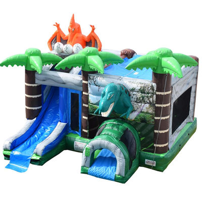 Πάρκο Ντινόσαυρων του Ιούρα φουσκωτό Joy Bounce House με διαδρόμιο και PVC αποσυναρμολογήσιμη πισίνα