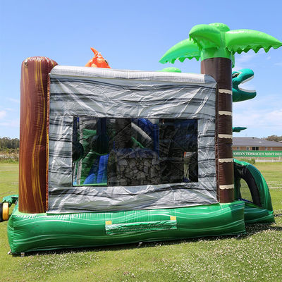 Πάρκο Ντινόσαυρων του Ιούρα φουσκωτό Joy Bounce House με διαδρόμιο και PVC αποσυναρμολογήσιμη πισίνα