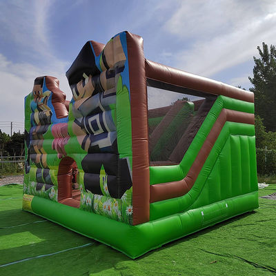 CE EN14960 Πιστοποιημένο φουσκωτό Combo Castle Slide για ενοικίαση πάρτι Minecraft Θέμα