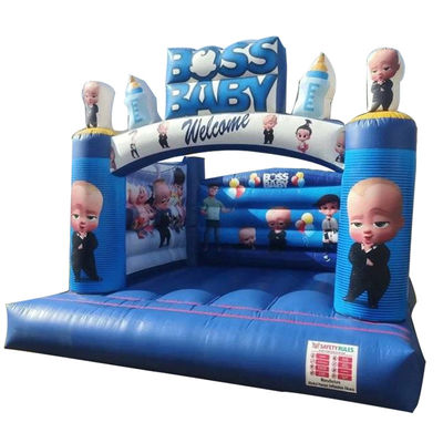 Φουσκωτής Boss Baby Θέμα Φουσκωτό Jumping Castle Bouncer Γλυκό Μπλε Cartoon Trampoline