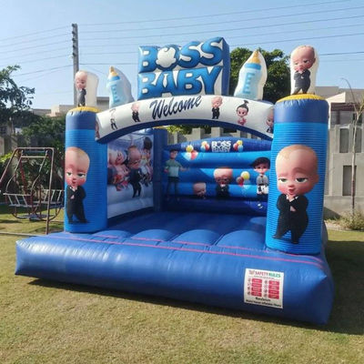 Φουσκωτής Boss Baby Θέμα Φουσκωτό Jumping Castle Bouncer Γλυκό Μπλε Cartoon Trampoline
