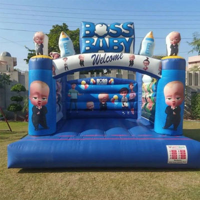 Φουσκωτής Boss Baby Θέμα Φουσκωτό Jumping Castle Bouncer Γλυκό Μπλε Cartoon Trampoline