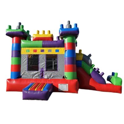Εξωτερικό πάρκο Unisex Εμπορικό πολύχρωμο Tetris πηδώντας φουσκωτό αναπηδικό σπίτι για παιδιά