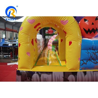 Πιο δημοφιλές κάστρο Halloween Witch Κάστρο φουσκωτό αναπηρικό σπίτι με διαδρόμιο και αεραγωγό