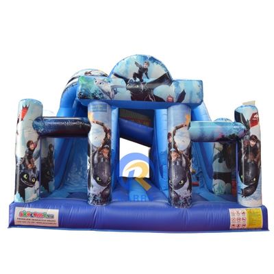 Προσαρμοσμένο λογότυπο Cartoon Train Dragon Inflatable Dry Slides με μέγιστη χωρητικότητα 100-500kg