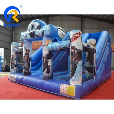 Προσαρμοσμένο λογότυπο Cartoon Train Dragon Inflatable Dry Slides με μέγιστη χωρητικότητα 100-500kg