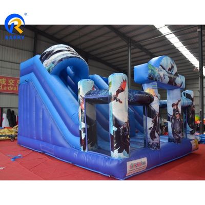 Προσαρμοσμένο λογότυπο Cartoon Train Dragon Inflatable Dry Slides με μέγιστη χωρητικότητα 100-500kg